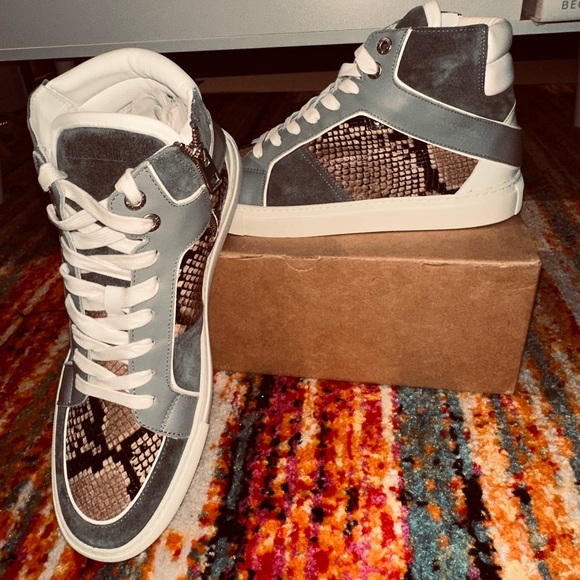 ZADIG & VOLTAIRE LIMITED EDITION ZV1747 HIGHTONE LEATHER + PYTHON PRINT- EU 45 - Picture 7 of 12